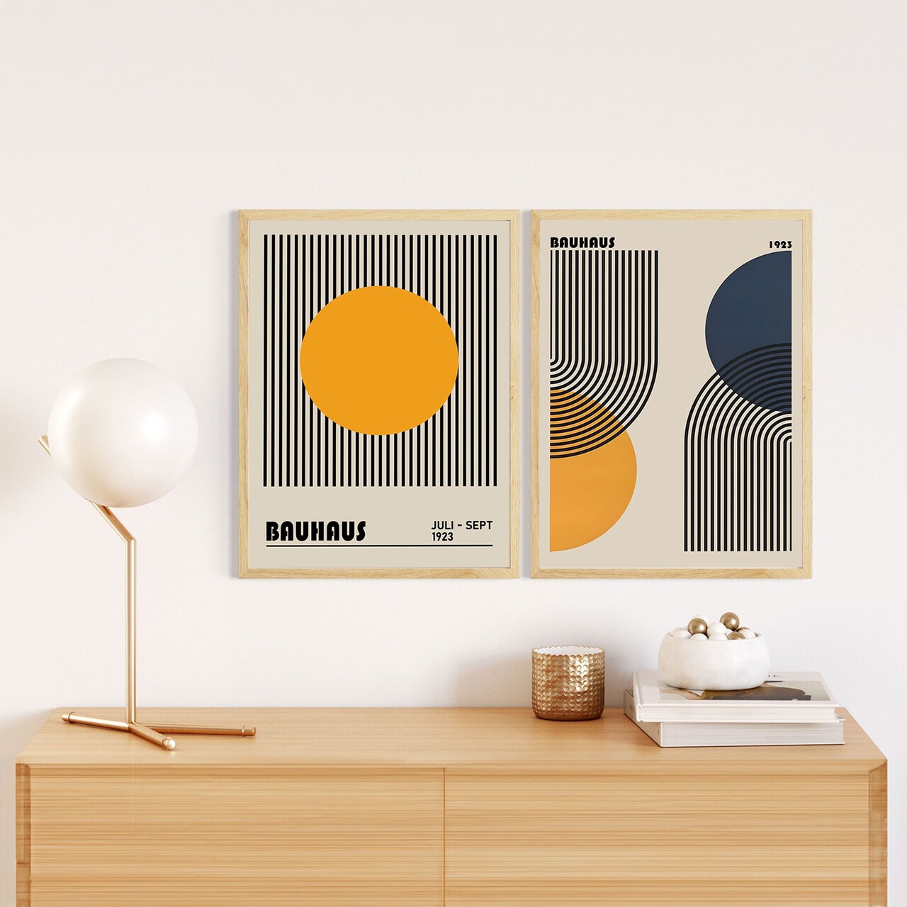 Set 2 tablouri decorative Huhu244 Cadru: 100% LEMN MASIV (Grosime: 2 cm) Multicolor