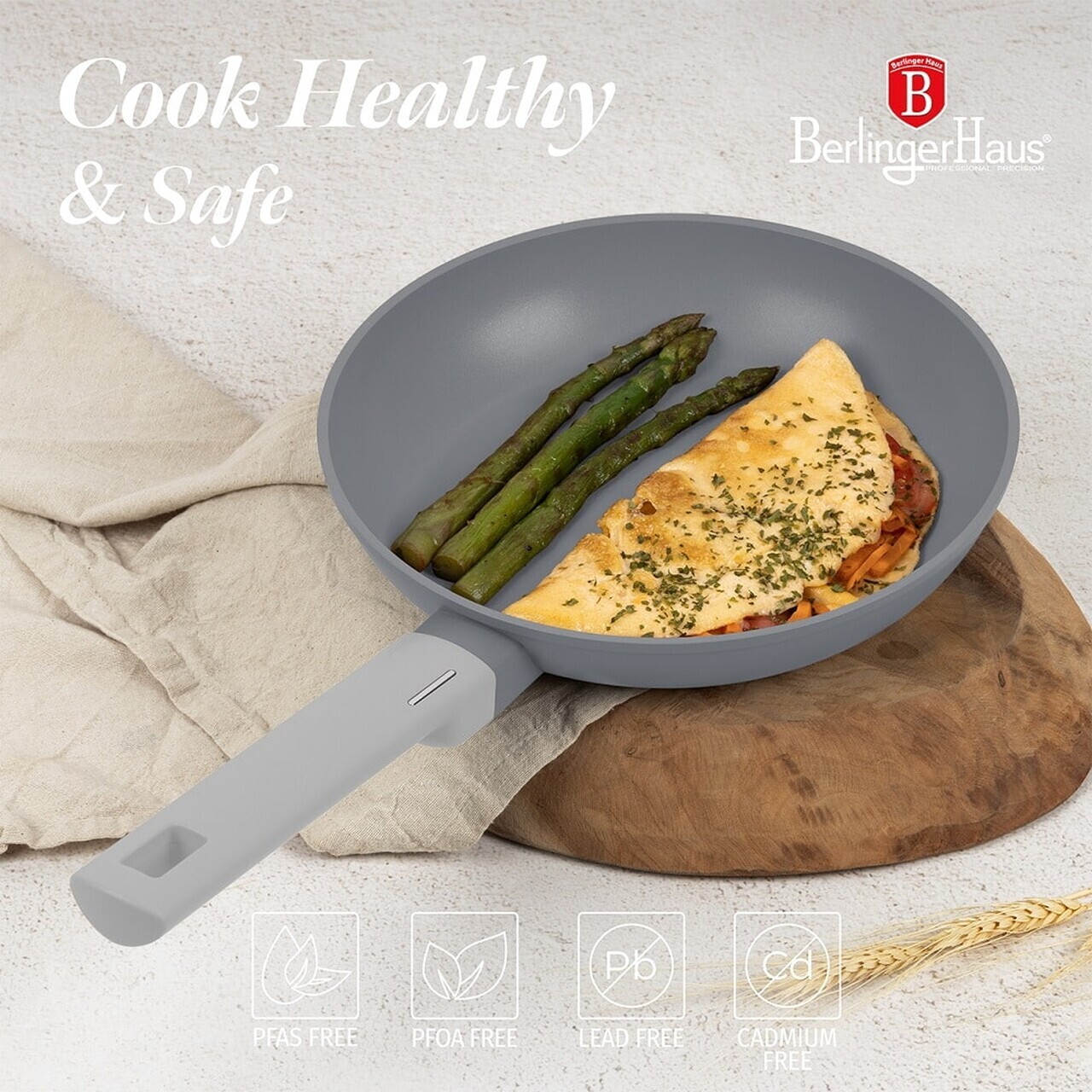 Set pentru gatit Berlinger Haus, Aspen, 15 piese, aluminiu forjat, gri mat - imagine 4