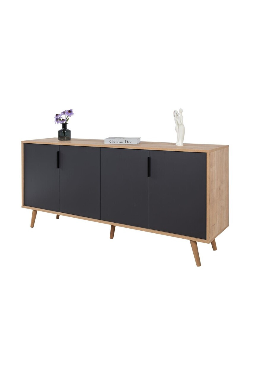 Consola, Hanah Home, Sırma 4816, 180x82x44 cm, PAL, Stejar safir / Antracit — imaginea 6