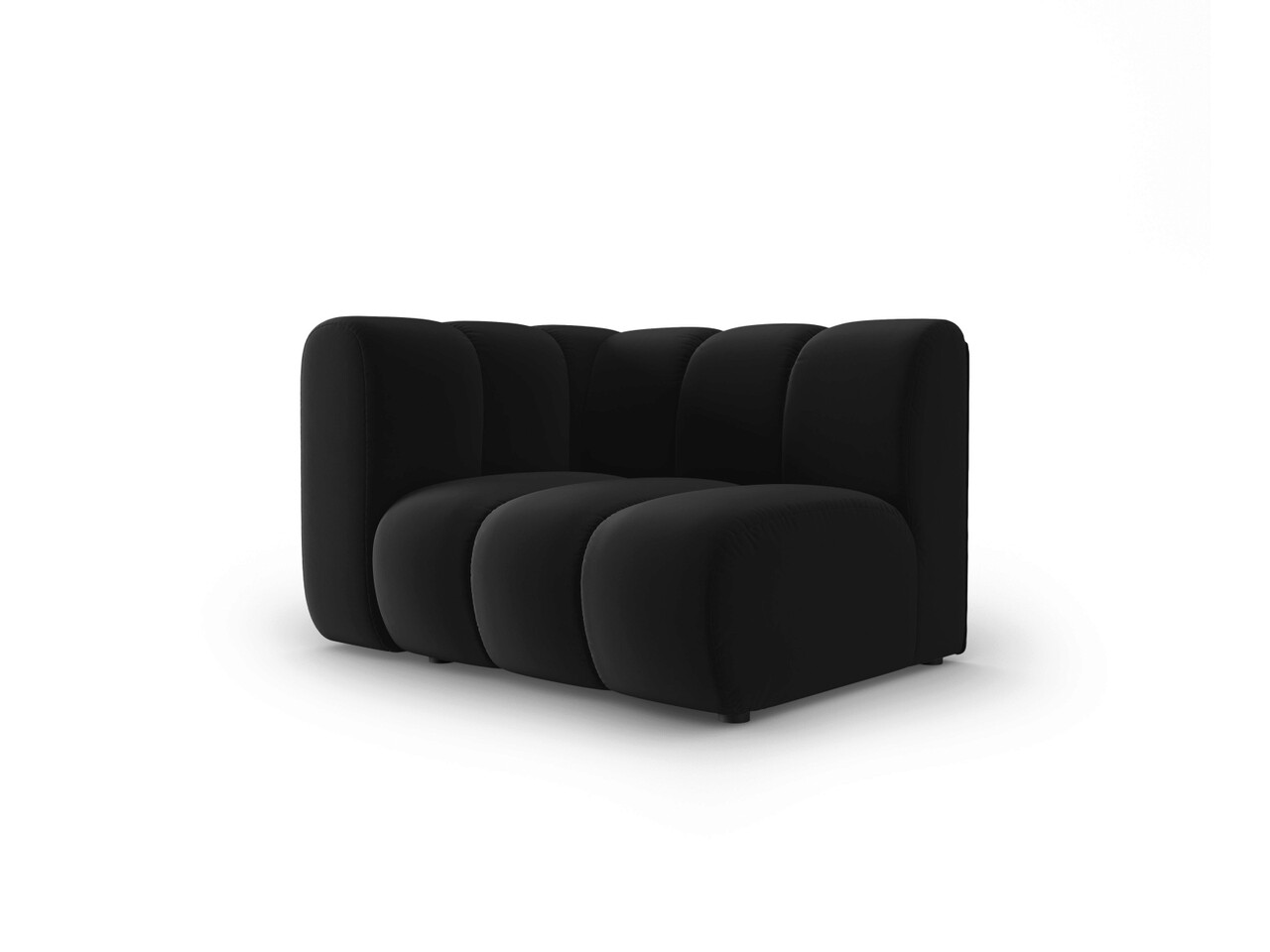 Modul canapea stanga 1 loc, Lupine, Micadoni Home, BL, 114x87x70 cm, catifea, negru - 1 | YEO