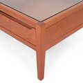 Masuta pentru cafea cu 2 sertare, Rosa, 105 x 70 x 40 cm, MDF/sticla, cires