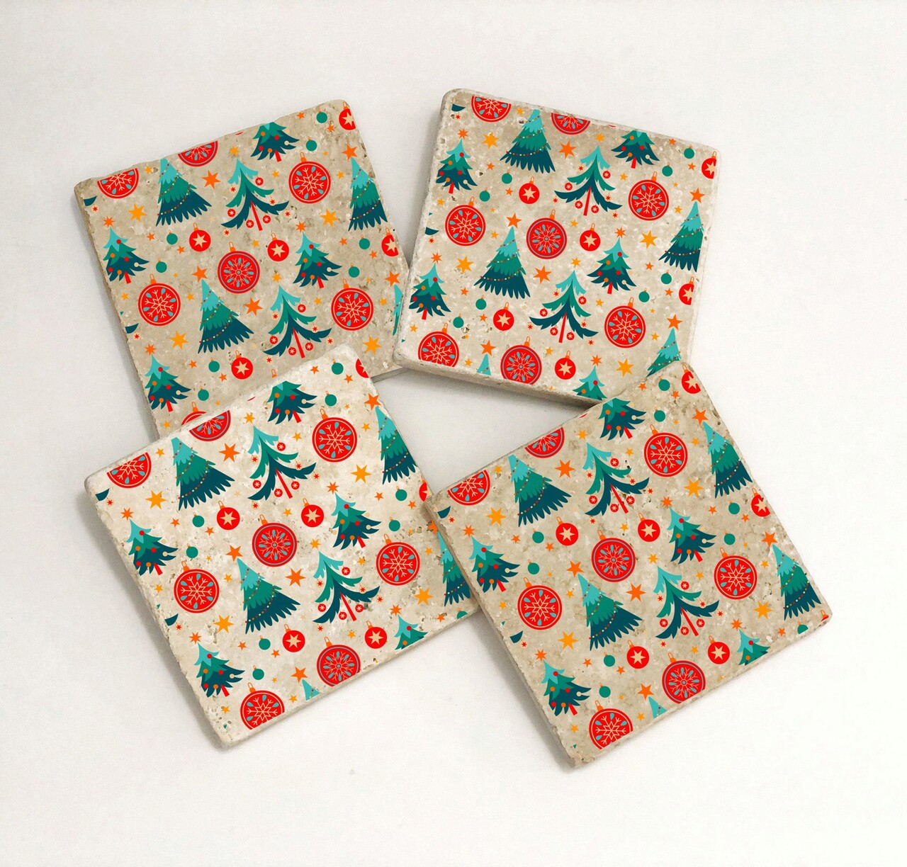 Set suporturi de pahare, Hermia, 366TYR1225, 10 x 10 x 1 cm, 4 piese, Multicolor - view 2