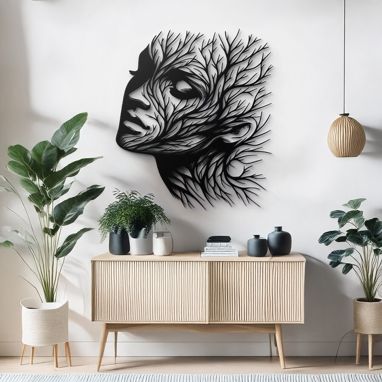 Decoratiune de perete, DCV-1078-MT, Dimensiune: 80 x 80 cm, Negru — imaginea 3