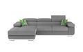 Coltar extensibil stanga 4 locuri ELTAP, Armd-25, Armando, 289x203x85 cm, lemn/poliester, gri deschis/gri inchis