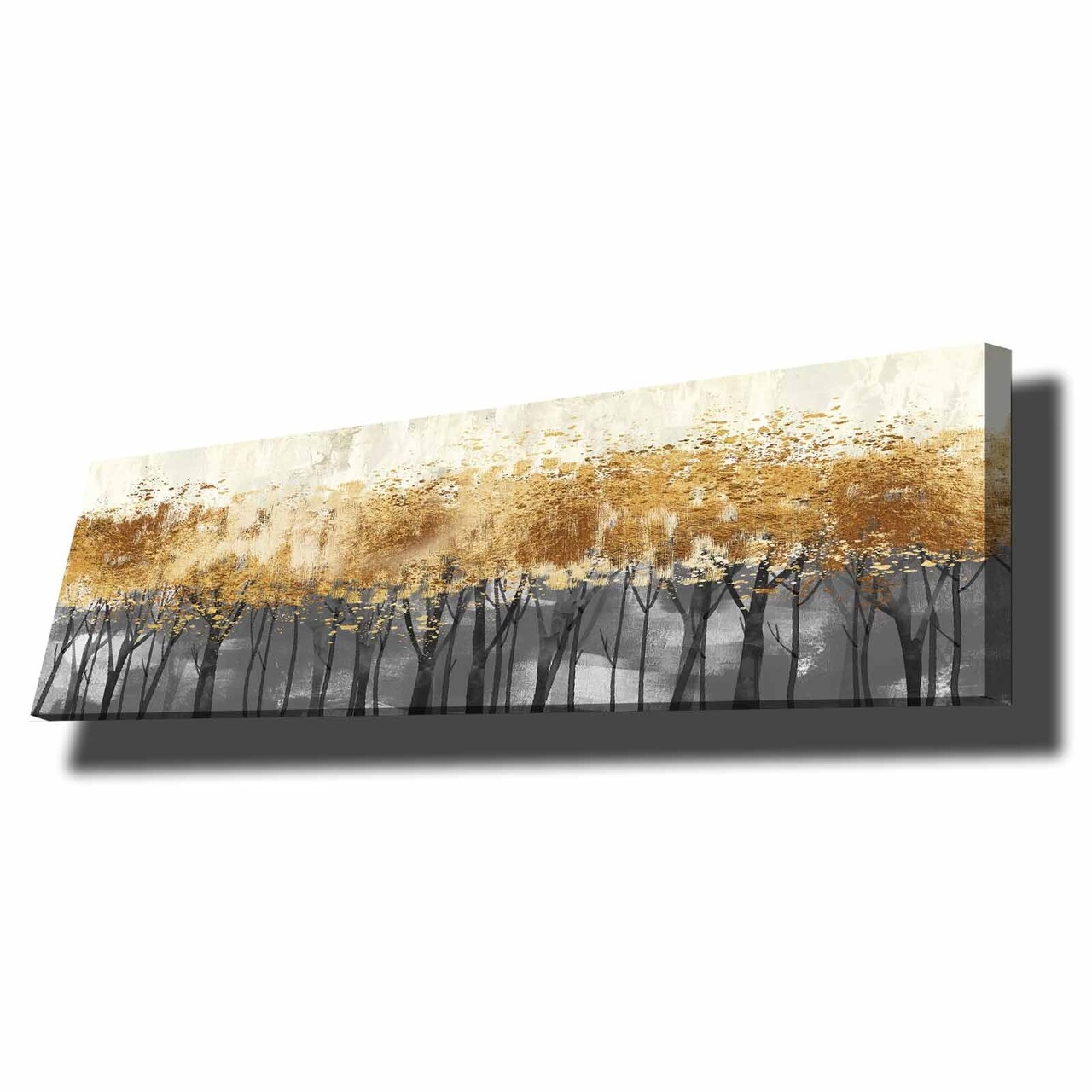 Tablou decorativ, 3090NISC-002, Lemn, Auriu / Gri / Alb / Negru - view 3
