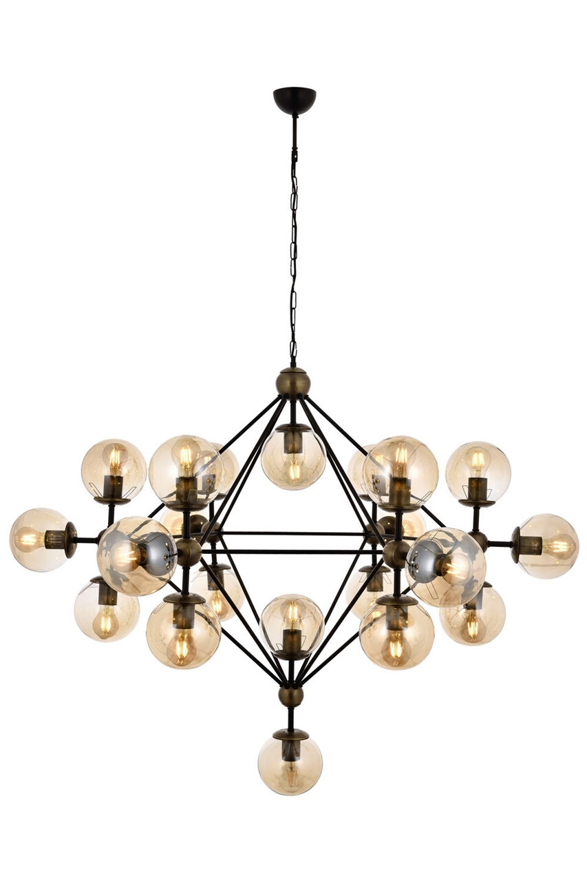 Lustra, Avonni, 683AVN1187, Metal, Negru/Maro antic - 2 | YEO
