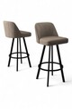 Set scaun de bar (4 bucăți), Charlotte, Atex, Cappuccino / Negru