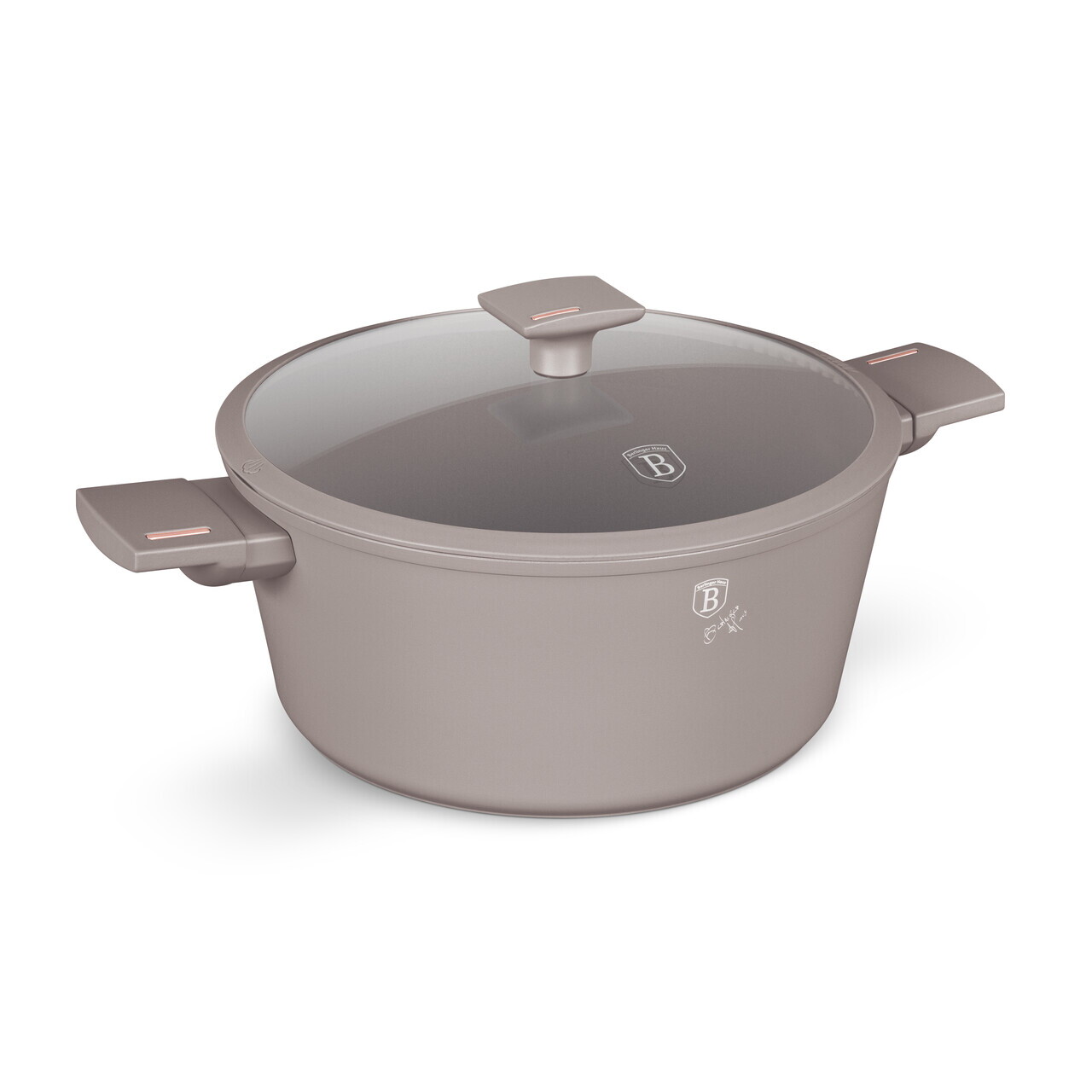 Oala cu capac Berlinger Haus, Taupe, 28 cm, 6.1 L, aluminiu forjat, taupe mat - imagine 2