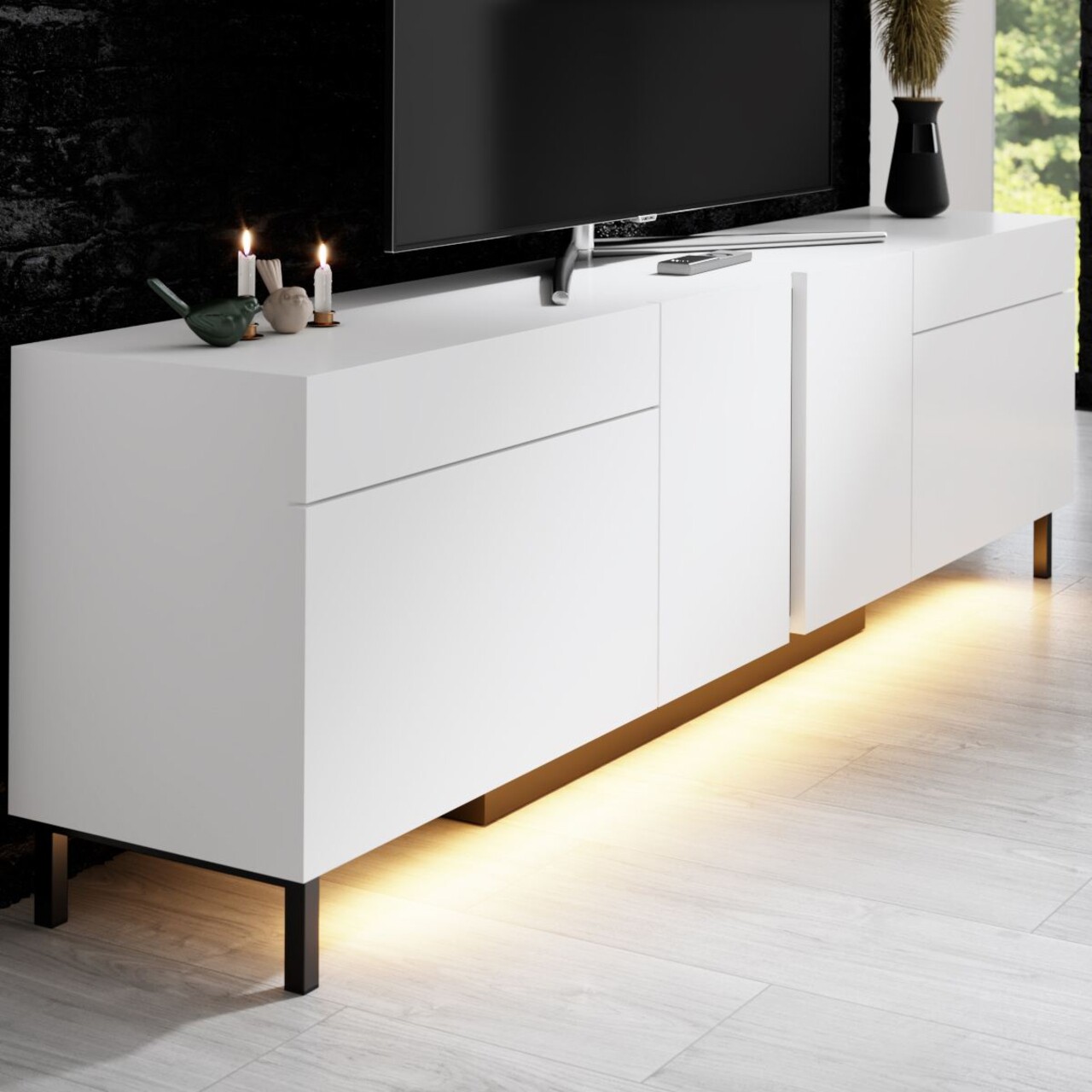 Comoda TV, Hanah Home, Paris, 180x50x32 cm, Alb - imagine 4