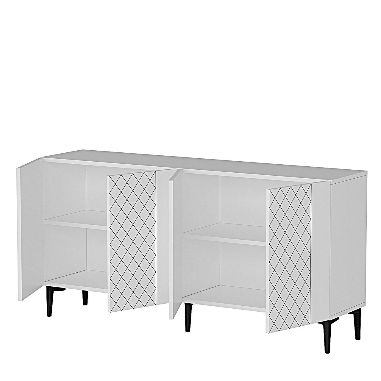 Consola, Hanah Home, Resso 150, 150x75x32 cm, Alb - view 7