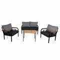 Set mobilier de gradina, Hanah Home, Kutay Kaz Sehpa, Antracit