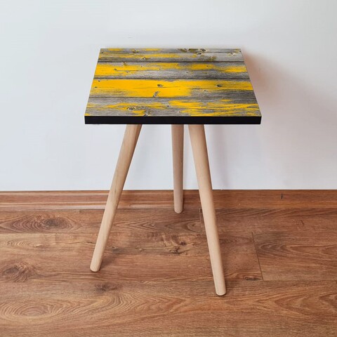 Masuta, Leona, Shp380, 35x42x35 cm, Galben / Gri