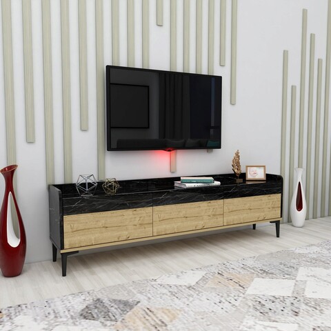 Comoda TV, Arnetti, Dark, 180x52x33 cm, PAL, Regal / Stejar Arnetti