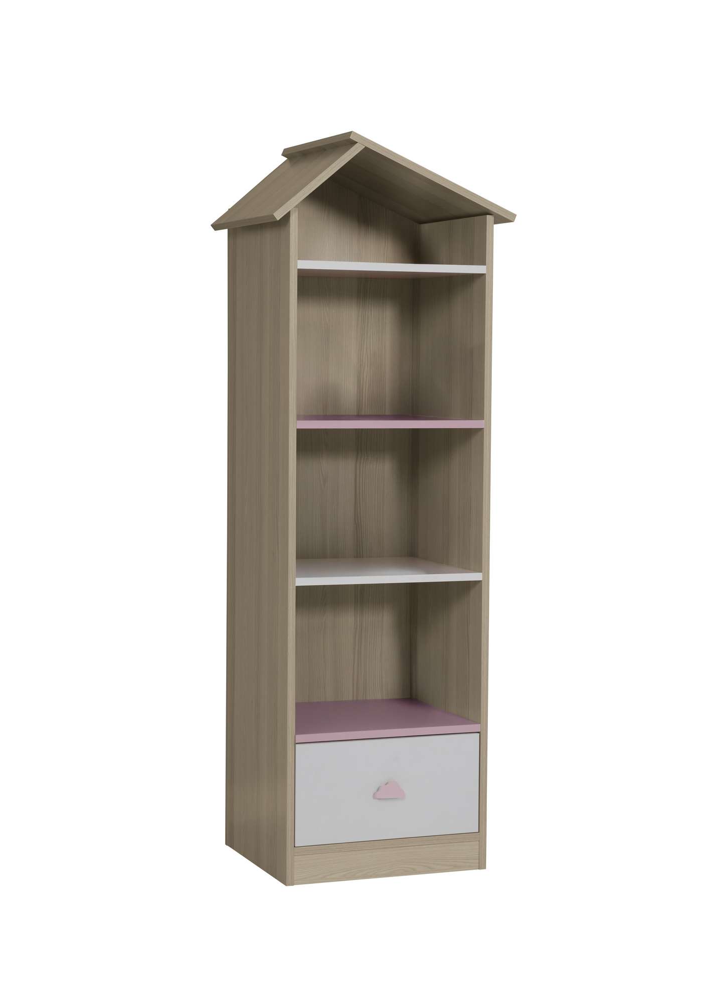 Corp biblioteca, Hanah Home, Ayder New, 60x171x49 cm, PAL, Roz