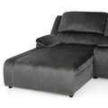 Coltar sezlong stanga, consola inclusa, 1 recliner, Jersey, L.260 l.183/103 H.105, stofa, gri