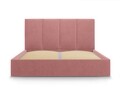 Pat tapitat cu somiera rabatabila si lada depozitare, Juniper, Mazzini Sofas, 208x170x104 cm, catifea, roz
