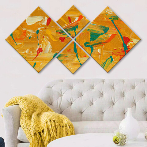 Set 4 tablouri decorative, 4mdf3582425, mdf, imprimat uv, multicolor
