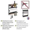 Organizator bucatarie, Wenko, Magna, 33 x 8 x 34 cm, metal/bambus, natur/negru