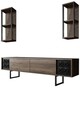 Set mobilier living, Bexley, Black Line Set, PAL, Nuc / Negru