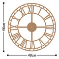 Ceas de perete, Metal Wall Clock 2, Metal, Dimensiune: 48 x 48 cm, Cupru