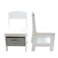 Set birou cu 2 scaune, U-Grow, 61x61x48.3 cm / 28x30x53 cm, MDF, alb