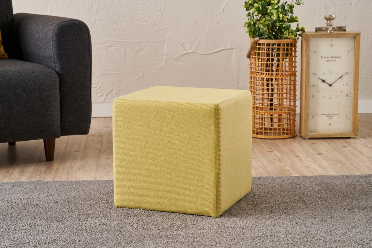 Taburet, Atelier del Sofa, 825BLC5108, Lemn, Galben - view 3