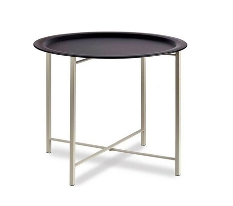Masuta de cafea Lydia, Gift Decor, 62 x 62 x 48.5 cm, metal, negru/alb 48.5