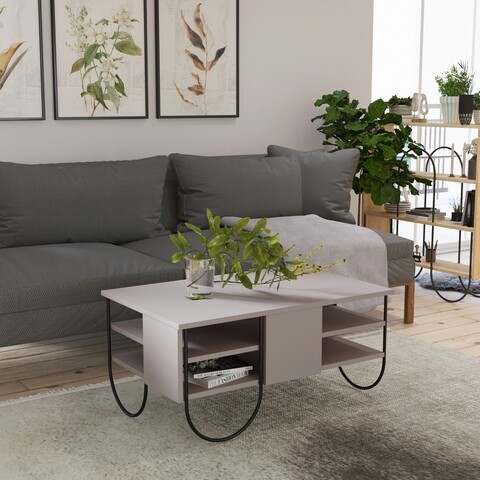 Masuta de cafea Norfolk Light, Decortie, 94x60x45 dt, light mocha 94x60x45
