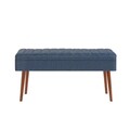 Banca, Vella, Vina 1048, 90x39x40 cm, PAL, Nuc / Albastru închis