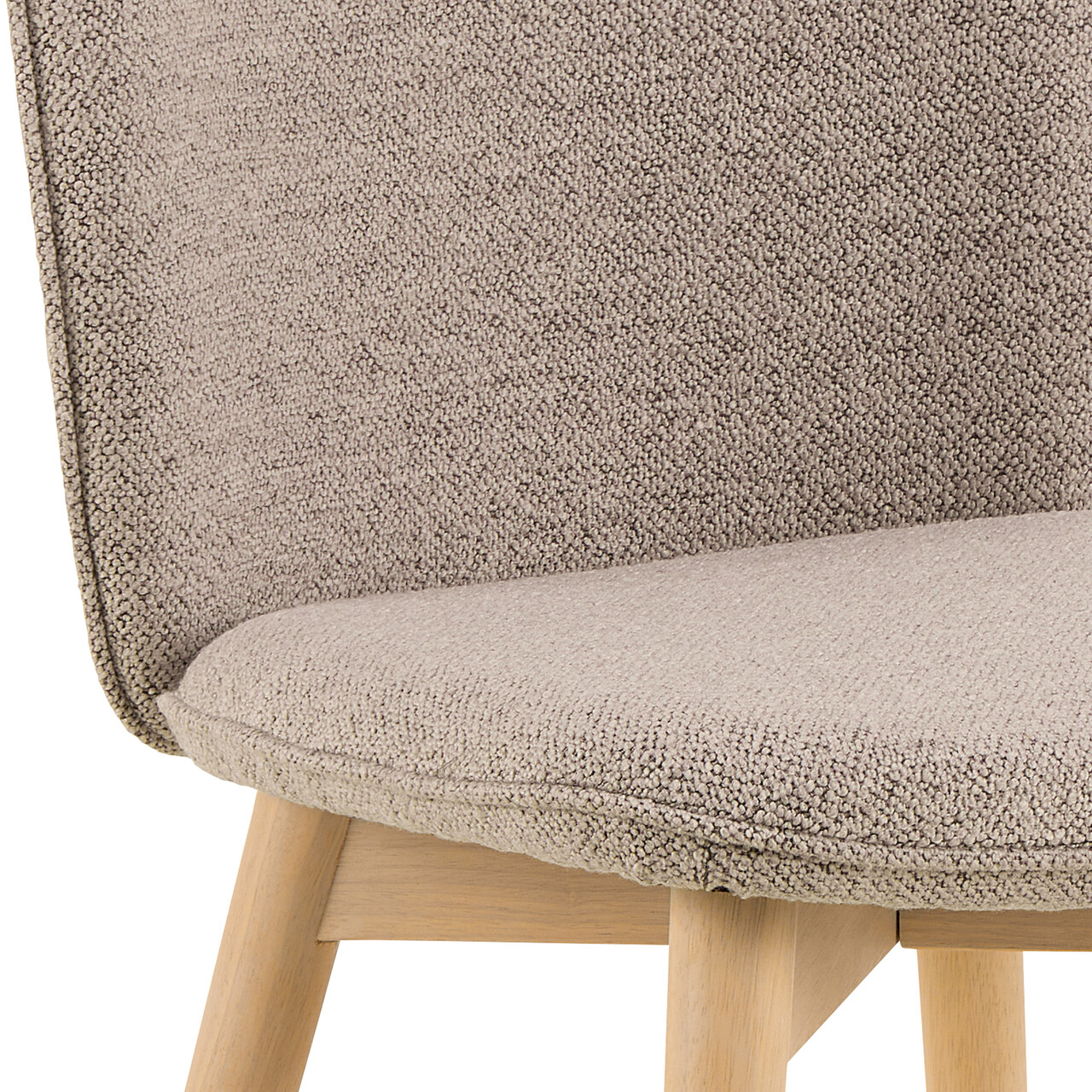 Scaun Cindy, Actona, 49x56x89 cm, tesatura Boucle/lemn de stejar, bej - view 3