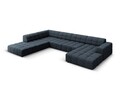 Coltar panoramic stanga 7 locuri, Jennifer-140, Micadoni Home, 364x262x70 cm, tesatura chenille din poliester, albastru regal