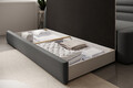 Canapea extensibila brat stanga 3 locuri, ELTAP, Fabillo, 223x86x80 cm, lemn/poliester, gri inchis