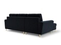Coltar extensibil stanga 4 locuri, Moghan, Micadoni Home, GL, 241x145x88 cm, catifea, albastru inchis