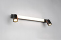 Aplica de perete Enrico, TRIO, 60x4.5x18 cm, 6W, 2x GU10, 1x SMD, metal, negru mat