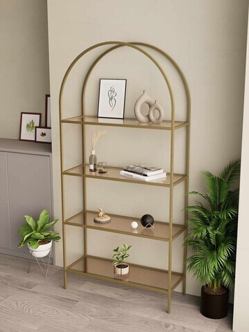 Corp biblioteca, Hanah Home, Linda, 80x172x30 cm, Aur / Bronz