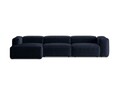 Coltar stanga 4 locuri, Bergamo, Cosmopolitan Design, 344x152x70 cm, catifea chenille raiata, albastru navy