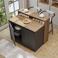 Masa de bucatarie, Hanah Home, 2801, 120x100x80 cm, PAL MELAMINAT, Pin Atlantic / Antracit