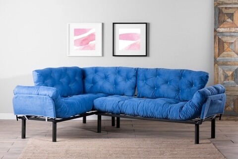 Coltar Nitta Corner, Futon, metal, albastru Albastru imagine model 2022