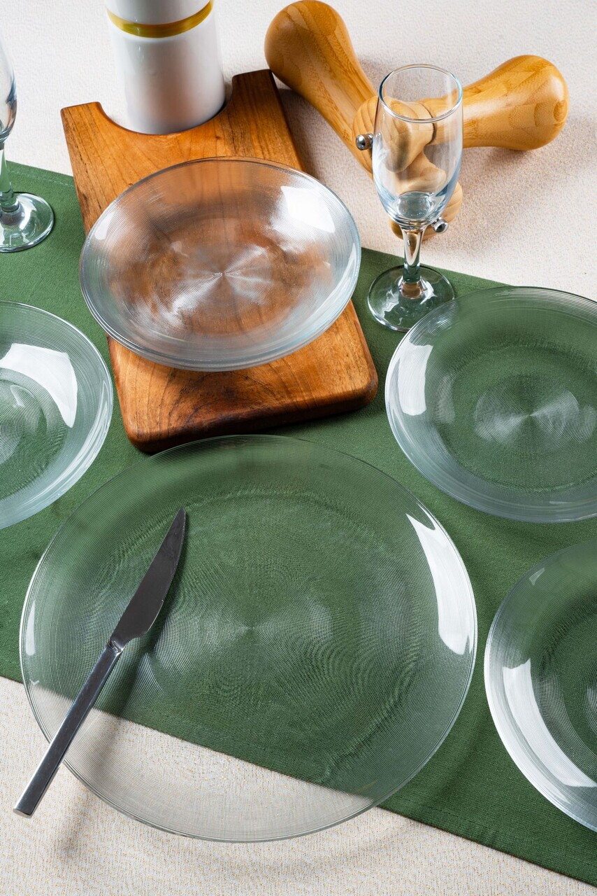 Set platouri servire desert, Hermia, 858CMR1904, Sticla, Farfurie de servire: 25 cm (1 bucată), Transparent — imaginea 4
