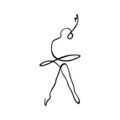 Decoratiune de perete, Ballerina 2, Metal, 70 x 32 cm, Negru