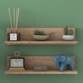 Set 2 rafturi pentru perete, Wren, E16 - 2458, 60 x 15 x 13 cm, pal melaminat, nuc