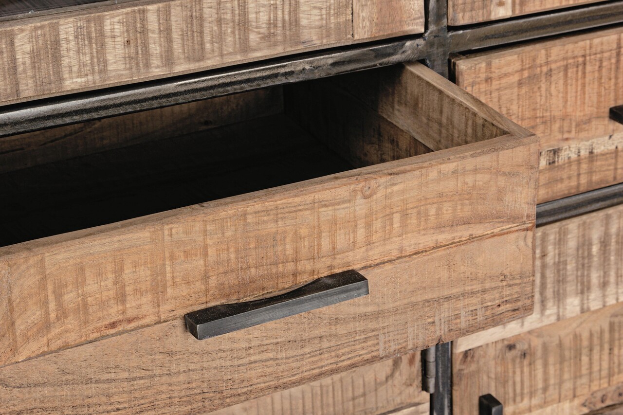 Bufet inferior Elmer, Bizzotto, 135x40x120 cm, lemn de salcam/otel