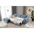 Coltar extensibil stanga 4 locuri ELTAP, Foble, 267x196x100 cm, lemn/poliester, albastru deschis