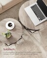 Set 2 masute de cafea, Vasagle, Vintage Flair, blat detasabil, 50x40 cm/40x36 cm, PAL/otel, gri/negru