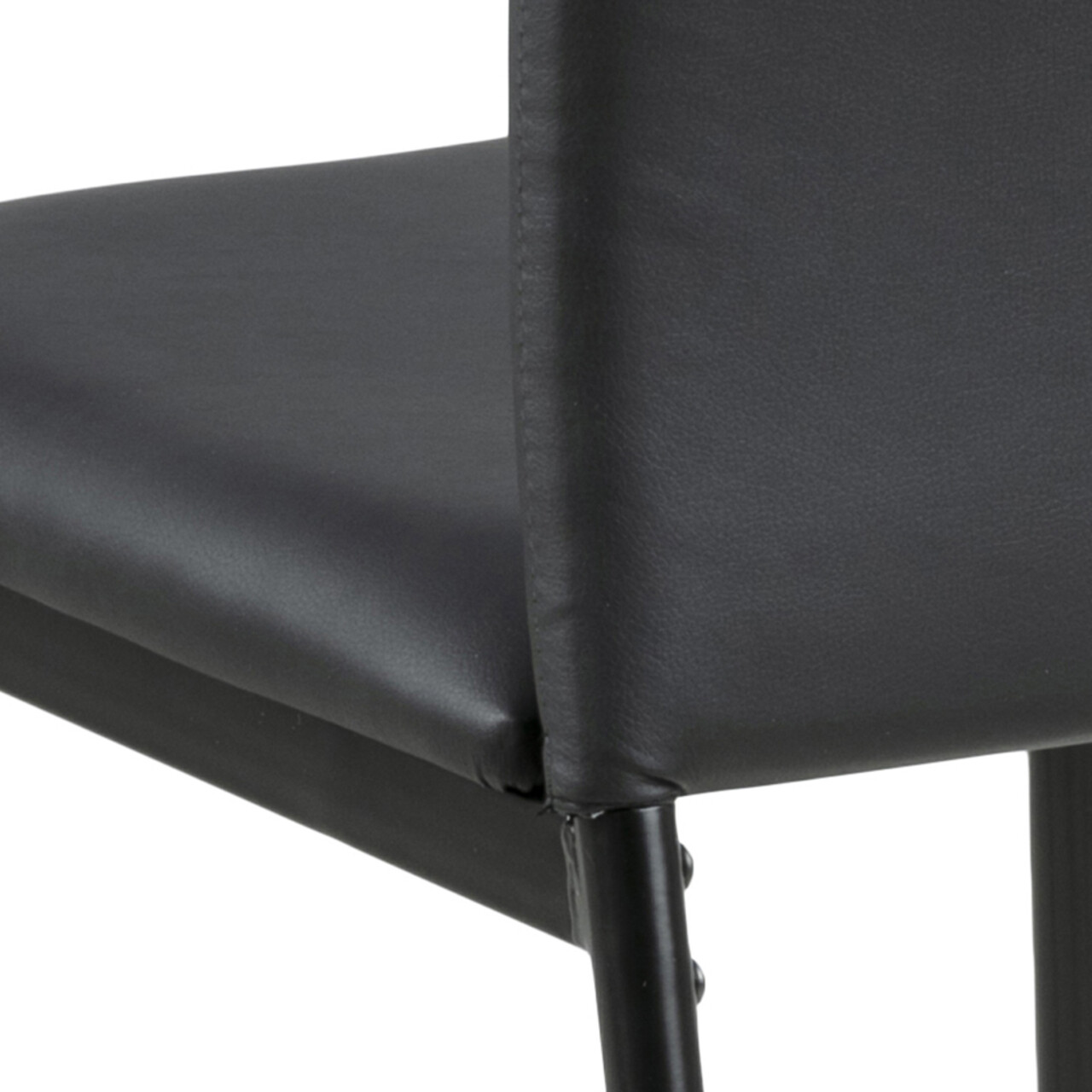Scaun Demina, Actona, 43.5x53x92 cm, piele ecologica/otel, negru - view 2
