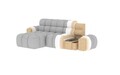 Coltar extensibil dreapta 3 locuri ELTAP, Ceedro, 283x165x98 cm, lemn/poliester, bej