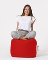 Taburet puf, Square Pouf, Ferndale, 45x45 cm, poliester impermeabil, rosu