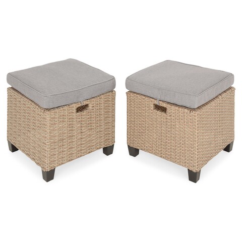 Set 2 taburete, Baxter, L.40 l.40 H.38 cm, natur/bej