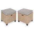 Set 2 taburete, Baxter, L.40 l.40 H.38 cm, natur/bej