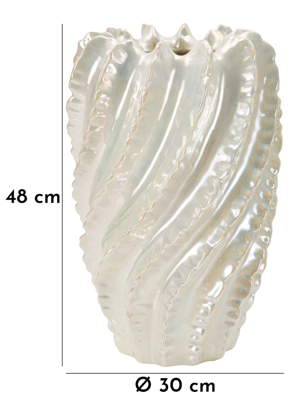 Vaza decorativa Perly High, Mauro Ferretti, 30x48 cm, ceramica, perla - 1 | YEO